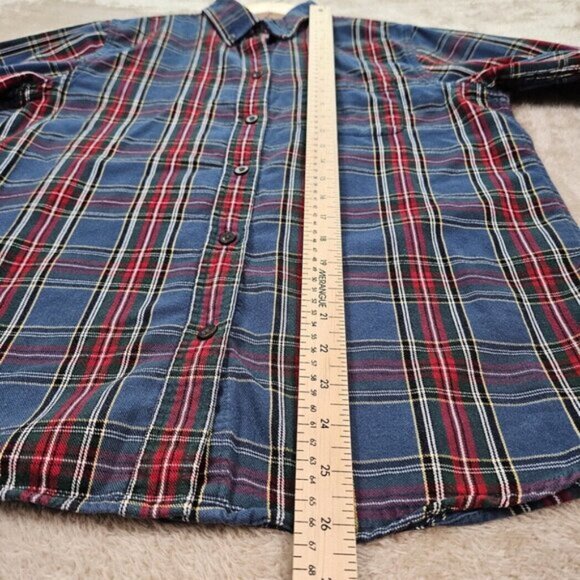 L.L.Bean Women's Scotch Plaid Flannel Shirt Pocket Long Sleeve Outdoor Size S - Picture 5 of 10